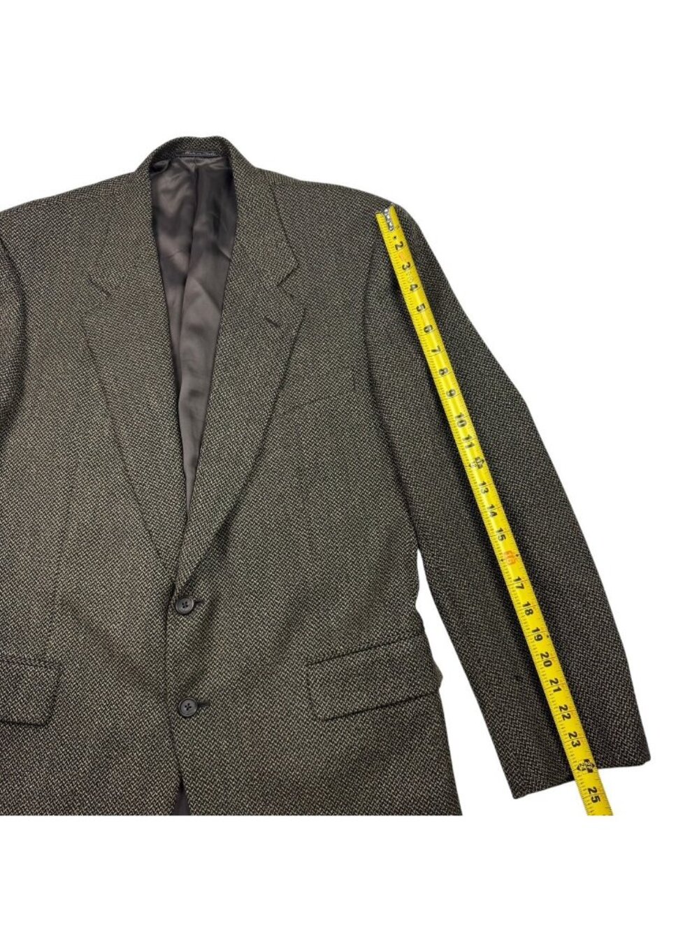 Corneliani Men's 100% Wool Tweed 2-Button Blazer Gray Herringbone • Italy • 42R - Picture 11 of 13
